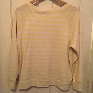 Eddie Bauer yellow striped sweatshirt